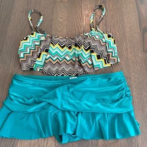 La Blanca Goddess Skirted Bikini Set - Sz 4 Top, Sz 6 Bottom